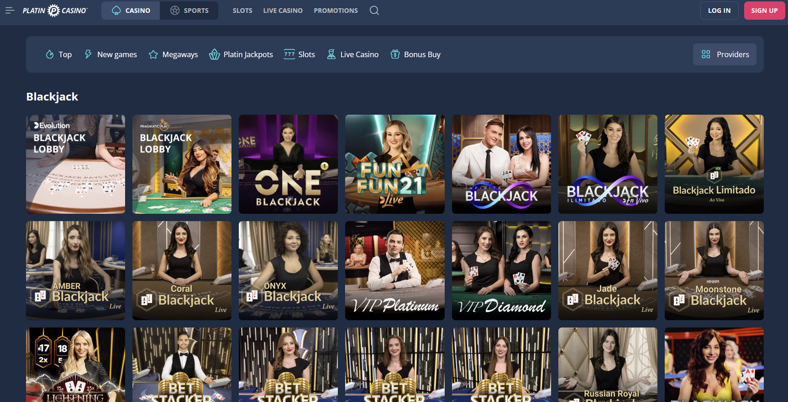 platincasino blackjack