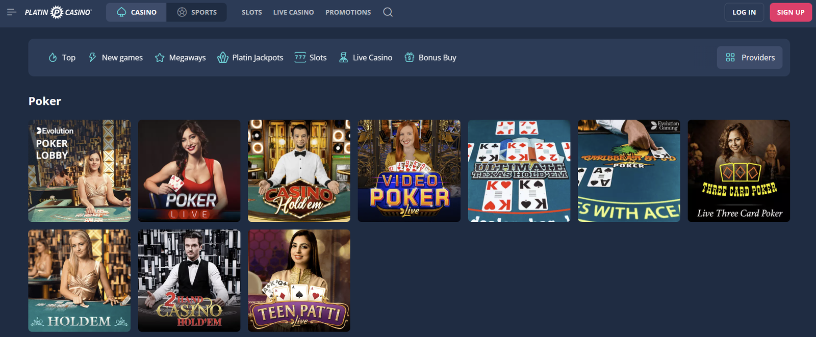platincasino poker
