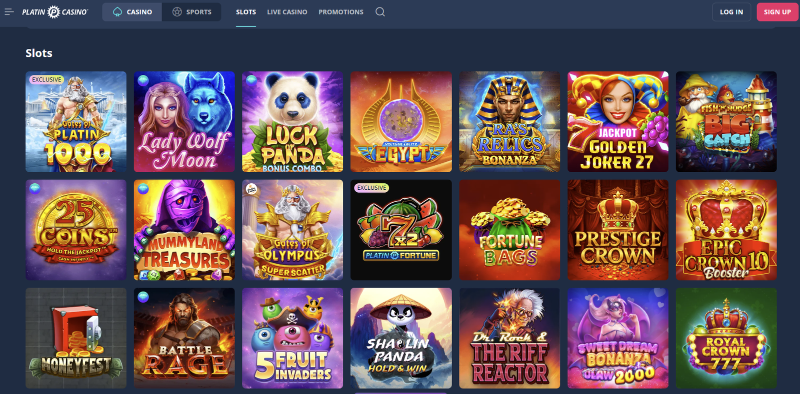 Platincasino Spielautomaten
